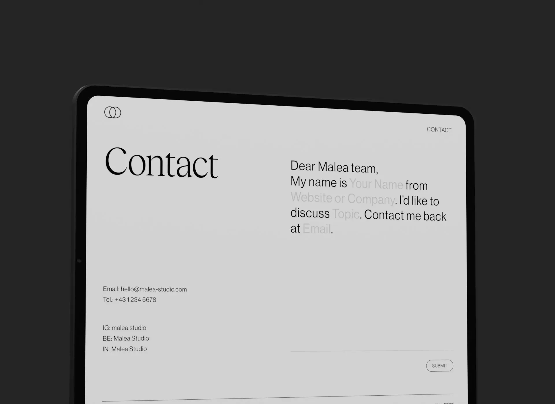 Malea Studio website (2024)